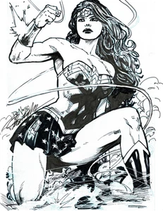 Wonder Woman - Fan Art - Original Inks over Ed Benes pencils - Picture 1 of 1