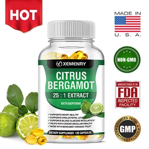 Zitrus Bergamotte Kapseln 1500mg - 25:1 Extrakt, Herzgesundheit, Cholesterinunterstützung - Bild 1 von 12