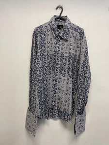 CAMISA JUST CAVALLI DC AZUL RAYAS Y FLORAL TALLA 16 L NUEVA SIN ETIQUETAS EC (S728) - Imagen 1 de 7