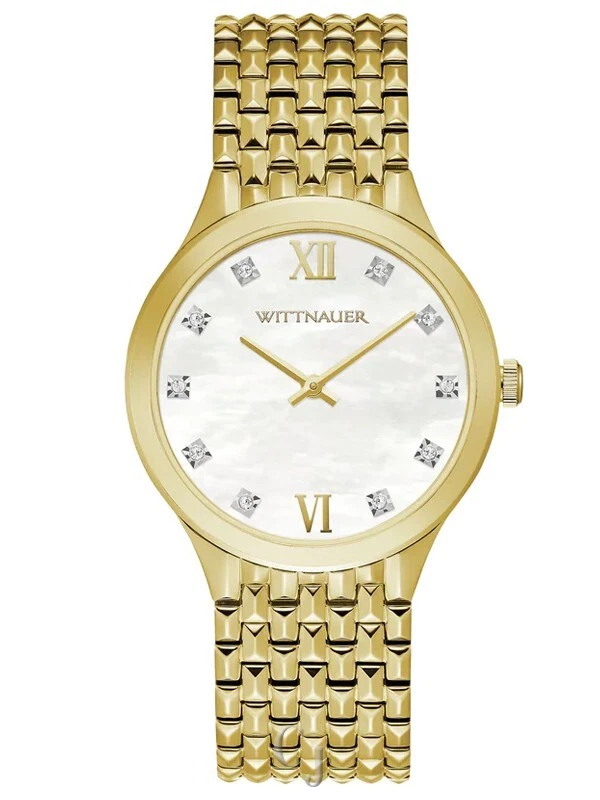 Wittnauer Women's Watch WN4111 Quartz Diamond Accent Gold-tone Sapphire Crystal