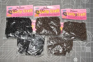 5x Curly Hair Black and Brown 3 M Yds - One and Only Creations - New Old Stock - Picture 1 of 4