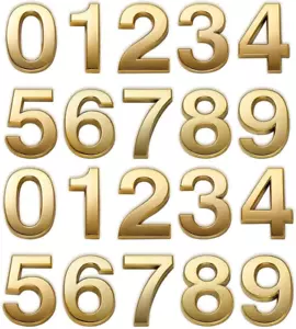 2 Inch Gold Mailbox Numbers - 20 Pcs Address Stickers for Door, Apartment, Offic - Picture 1 of 12