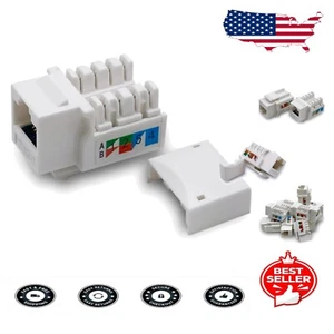High-Speed 50-Pack RJ45 Cat6 Keystone Jacks - Perfect for Network Upgrades - Afbeelding 1 van 7