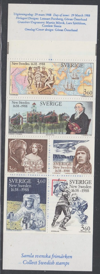 Suecia 1988 Nueva Suecia (América) folleto completo Sc 1677a como nuevo nunca montado Foto 1 de 1