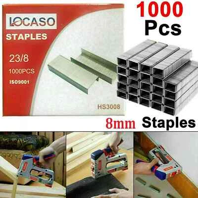 8mm 1000Pcs Staple Gun Heavy Duty  Staples For Stapler Tacker Pack Upholstery - Image 1 of 4
