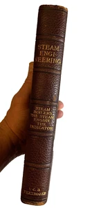 Antique 1902 Victorian Leather Embossed Gilded Book Steam Engines Boilers Design - Picture 1 of 24