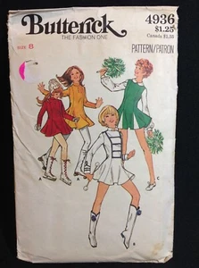 Pattern Butterick 4936, retro junior cheerleader/skating costume, size 8 - Picture 1 of 2