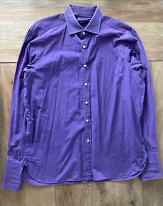 Ralph Lauren Purple Label French Cuff 120s 2 Ply Cotton Dress Shirt Men 17 Italy - Picture 1 of 11