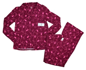 Conjunto de pijama para mujer Jenni Intimates luces navideñas botón delantero top y pantalones nuevo con etiquetas - Imagen 1 de 1