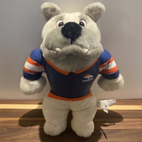 Vintage  Denver Broncos souvenir 10" Bulldog Dog Plush Stadium Giveaway Cover