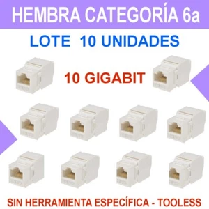 CONECTOR HEMBRA RJ45 Categoría 6a 10GIGABIT. Lote 10 unidades - Imagen 1 de 4