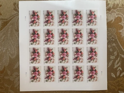 SHEET OF 20 GARDEN CORSAGE WEDDING INVITATION  2 OUNCE FOREVER STAMPS Cover