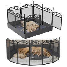 8 Panel Whelping Box puppy play pen Pet Dog Enclosure Cage with waterproof Mat
