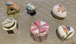 Vintage Konvolut 6 Porzellan Schmuckdosen Frankreich Germany Spieluhr Klapp & Deckel - Bild 1 von 9