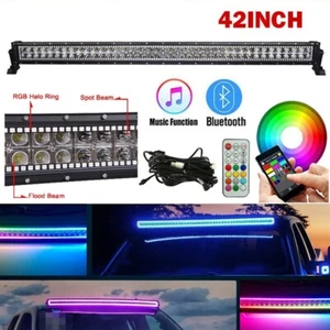 42 Inch LED Light Bar RGB Chasing Halo Ring Lights For Truck Off-road APP+Remote - Picture 1 of 13