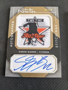 2007-08 O-PEE-CHEE OPC PREMIER SIMON GAGNE APS-SG #ed42/50 AUTOGRAPHED STITCHING