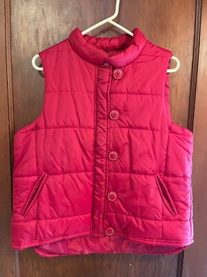 Studio Works Women’s Red Zipper/button Up Puffer Vest With Pockets Size L Large - Image 1 of 4