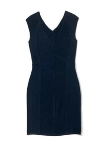 Diane Von Furstenberg Little Black Dress Knit Cressida Bodycon Women's Size M - Picture 1 of 8
