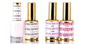 DND DC Soak Off Duo Gel Polish #057 White Bunny + No Clean Top Base Combo 2pcs - Picture 1 of 1