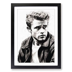 James Dean Line Framed Canvas Wall Art Print Poster Picture, Home Decor - Picture 1 of 8
