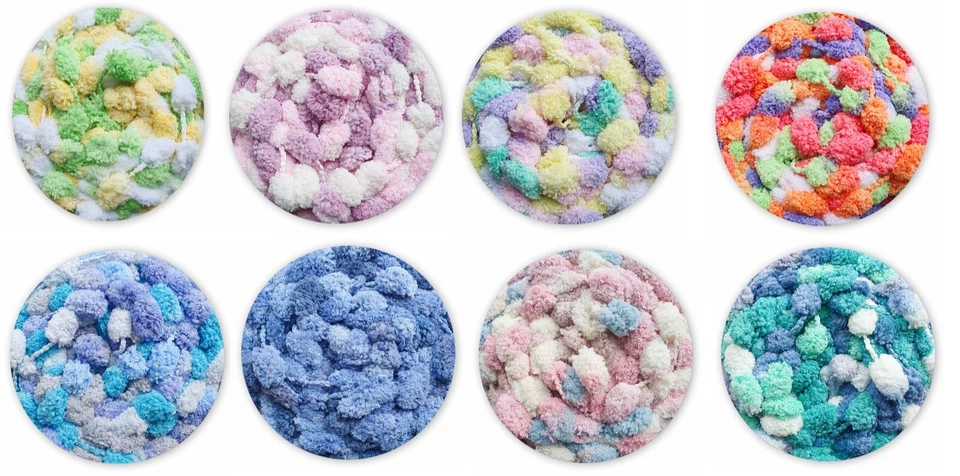 James C Brett Munchkin Super Chunky Pom Pom Yarn Knitting 200g Ball