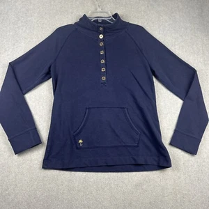 Maglione Lilly Pulitzer donna L blu oro bottoni pullover elasticizzato tasca preppy - Foto 1 di 6