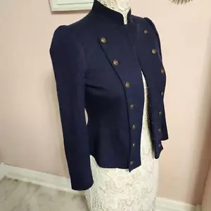 EUC POLO Ralph Lauren Blue Label Wollmischung Military Blazer Jacke 2 Navy - Bild 1 von 10