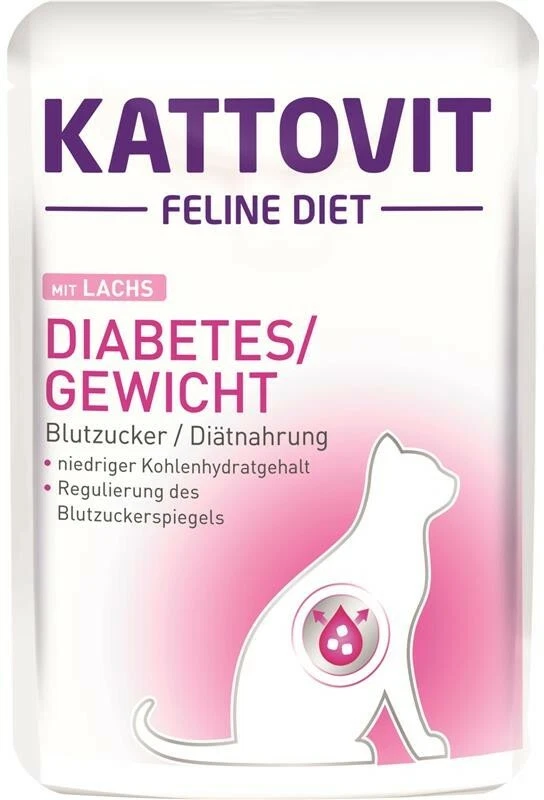 Kattovit Feline Diet Diabetes Lachs 85g