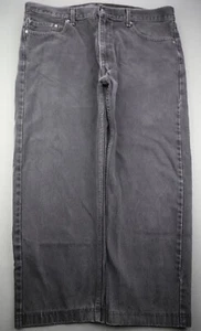 Men's 2019 Levi's 505 Jeans Regular Fit Black 100% Cotton Size 42x30 (Msr 41x26) - Picture 1 of 9