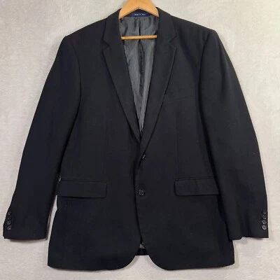 Chaqueta Blazer Alan River Para Hombre 44L Negra Calce Clásico Informal Mezcla Preppy Usada en Excelente Condición Foto 1 de 4
