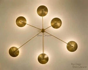 1950 Mid Brass Antique Wall lamp Italian Stilnovo kalmar Sputnik Light Sculpture - Picture 1 of 7