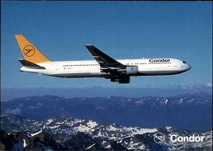 Fluggesellschaft Condor Boeing 767 Flugzeug Airplane Avion color Postkarte - Picture 1 of 1