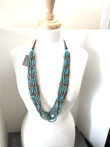 TOMMY BAHAMA TURQUOISE BEAD NECKLACE 30" - Picture 1 of 2