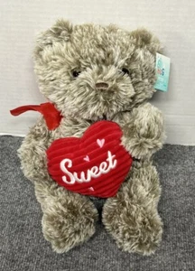 Hug Fun Valentines Day Bear 13" Plush Stuffed Animal Heart - Picture 1 of 4