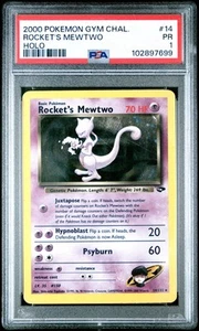 PSA 1 Rocket's Mewtwo Holo Gym Challenge 14/132 2000 Pokemon Card WoTC PR - Picture 1 of 2