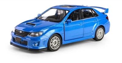 Subaru WRX STI Car Model Toy Blue Diecast Toy RMZ 1:34-1:39 Scale No Perfect Box - Image 1 of 4
