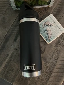 Yeti 600 ml/20oz Yonder Trinkflasche mit Chug Cap schwarz, gebraucht - Bild 1 von 3