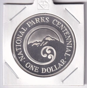 NEW ZEALAND PROOF: 1987 $1 NATIONAL PARKS CENTENNIAL .925 SILVER COIN #5824 - Picture 1 of 2