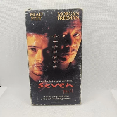 Seven (VHS, 1995) Crime Thriller, Brad Pitt, Morgan Freeman, Gwyneth Paltrow - Image 1 of 3