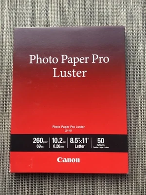 Canon Photo Paper Pro Luster LU101  8.5” X 11” 50 sheets  SEALED FREE SHIPPING  - Image 1 of 2