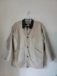 VTG LL Bean Jacket Mens XL Chore Barn Hunting Blanket Wool Lined Beige Excellent - Picture 1 of 19