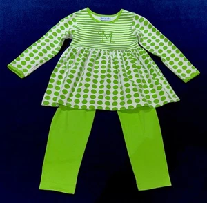 🍀Kelly’s Kids Girls’ (2) Piece Outfit W/Embroidered Initial “M” Size 5/6 - Picture 1 of 5