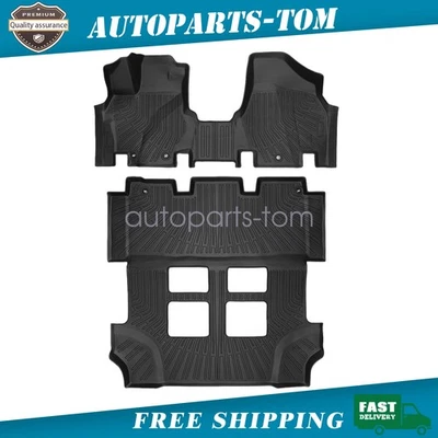 Juego de alfombrillas de TPE negras 3 filas para Honda Odyssey 7 pasajeros 2011-2017 Foto 1 de 4