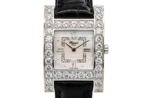 Chopard Your Hour 24 mm schwarzes Leder 18 kt Weißgold 13/6621 um 2000 - Bild 1 von 12