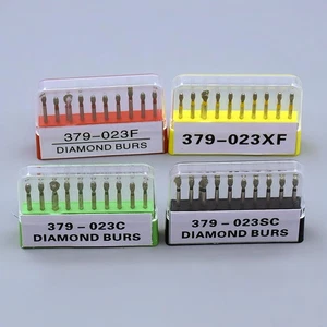 10Pcs Dental Diamond Burs Drill Football Shape Head for High Speed Handpieces - Picture 1 of 54