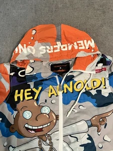 Chaqueta cortavientos con capucha Members Only X Nickelodeon Hey Arnold cremallera completa talla S - Imagen 1 de 14