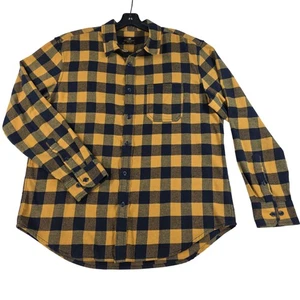 Camisa de franela Knox & Lane para hombre grande amarilla azul búfalo a cuadros abotonada informal - Imagen 1 de 17