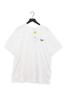 Reebok Men's T-Shirt XXL White Cotton with Elastane Basic New with tags - Picture 1 of 5