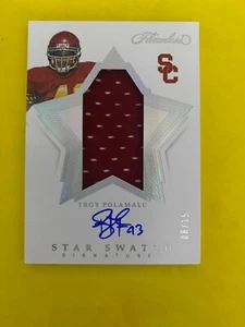 2020 PANINI FLAWLESS COLLEGIATED SWATCHES SIGNATURE AUTO TROY POLAMALU # 25 8/15 - Picture 1 of 2