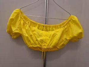 Gelbe Dirndlbluse Gr. 34 Kurzarm Neu - Bild 1 von 5